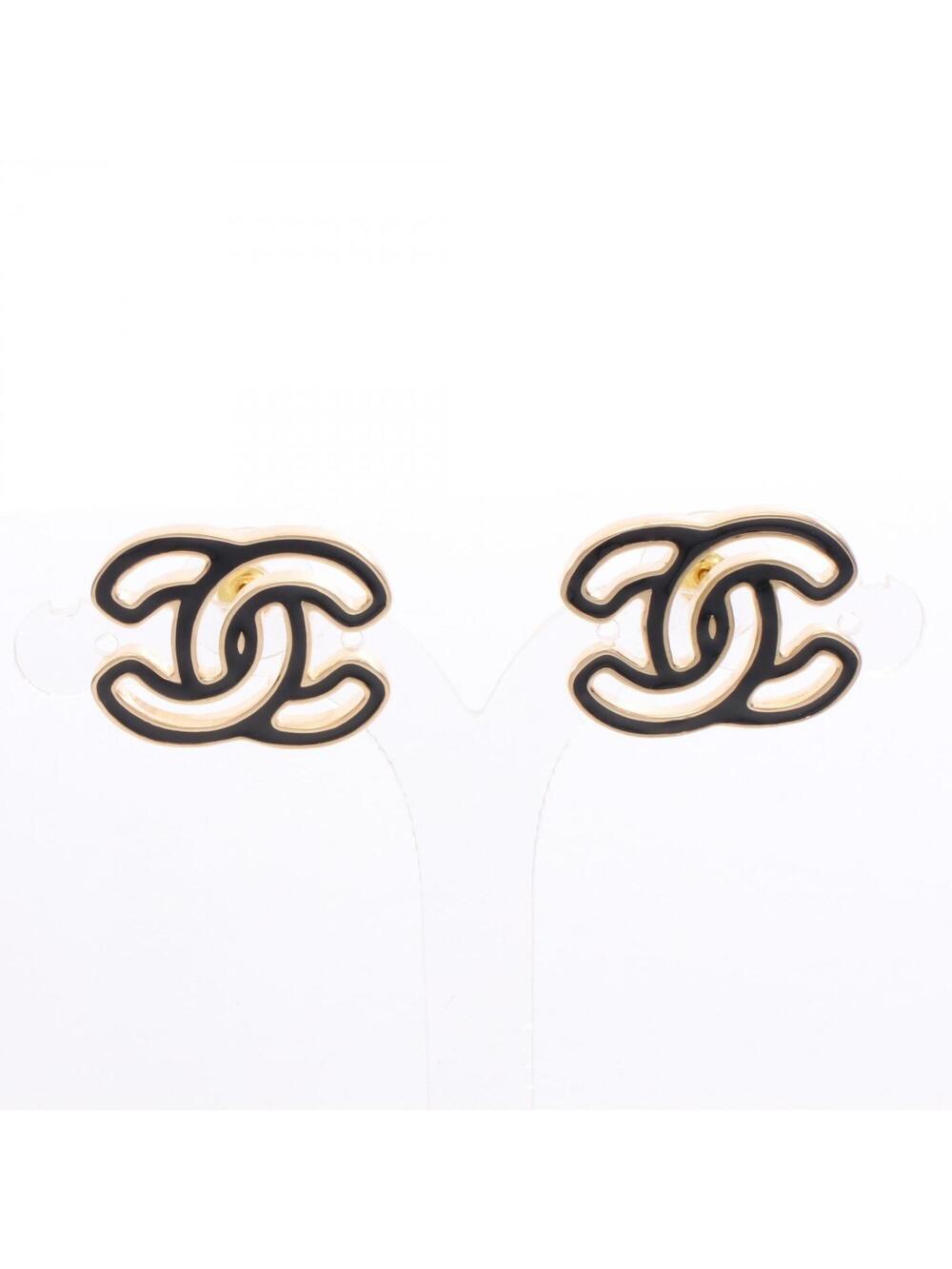 Chanel Cc Logo Earrings Gold-Tone Metal #371366C12B